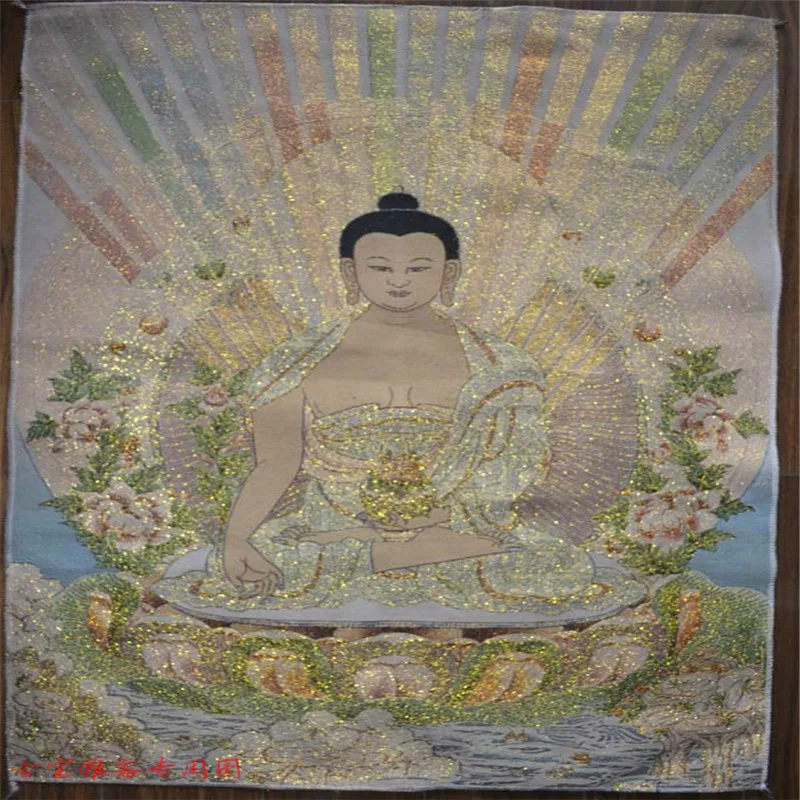 Тибет Тибетский буддист танка Будды шелковой вышивкой портрет висит домашней