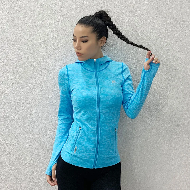 Куртка для бега Спортивная Толстовка йоги Женская тренировочная дышащая куртка
