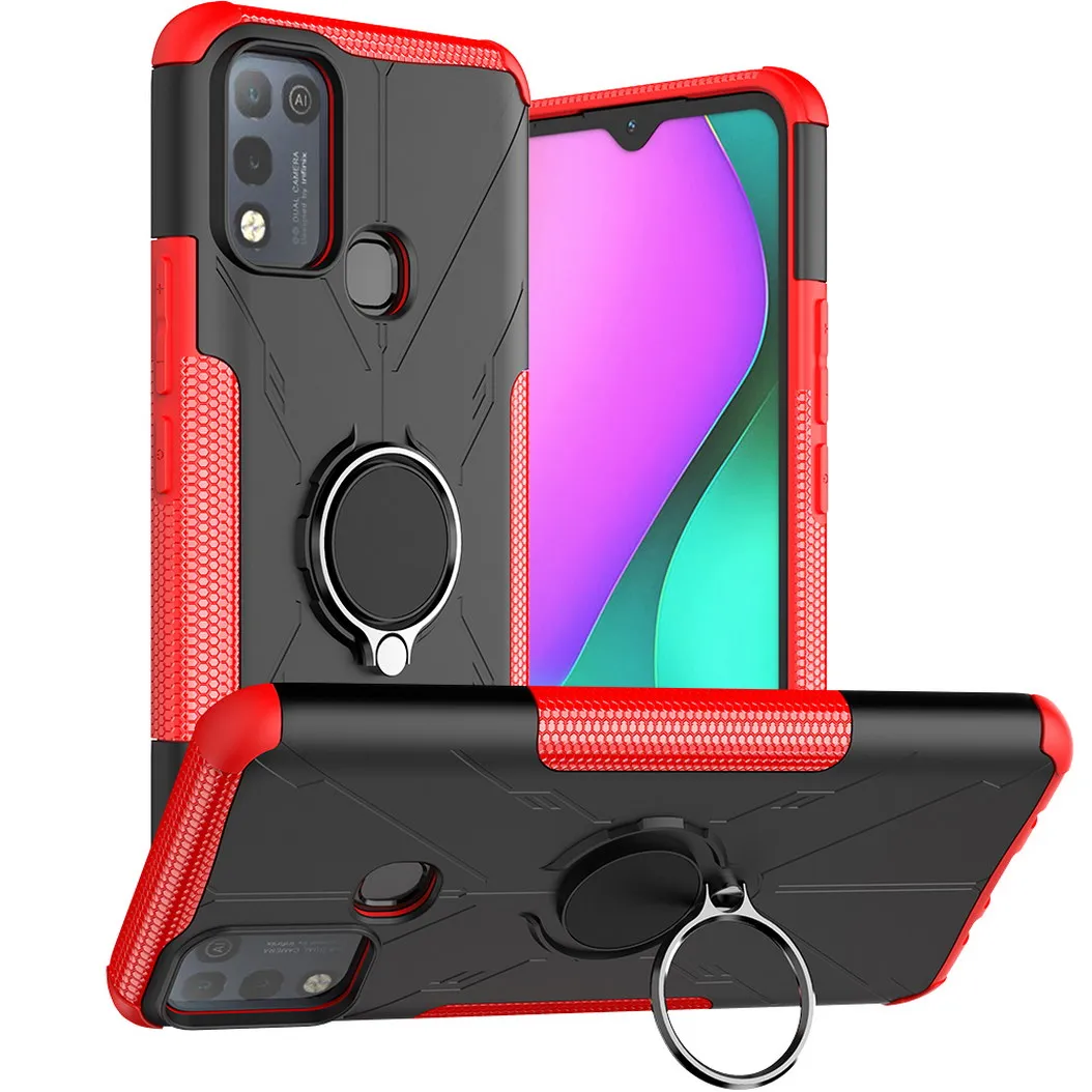 

Magnetic Metal Finger Ring Stand Shockproof Case For Infinix Smart 5 Hot 10 Lite 10 Play Hybrid Armor Rubber Protective Cover