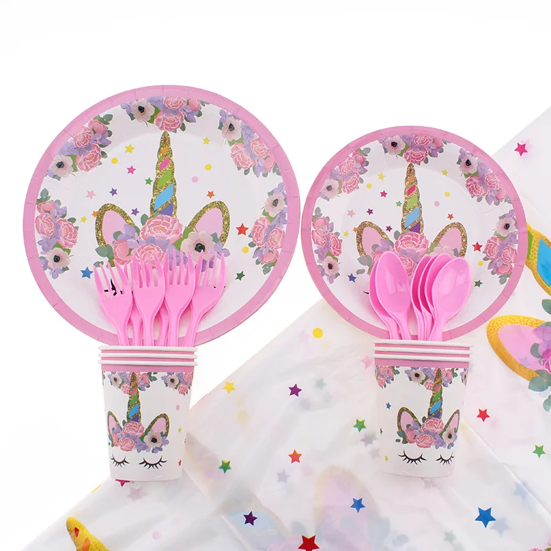 Единорог тема девушки украшения день рождения свадьба детский подарок вечеринка