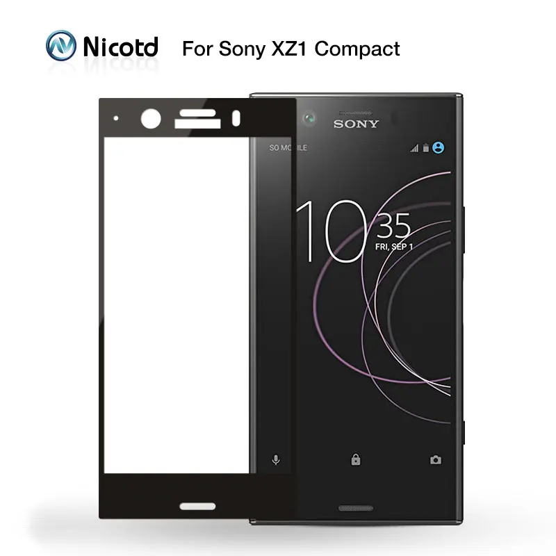 Закаленное стекло 2.5D для Sony Xperia XZ1 mini защита экрана с полным покрытием compact