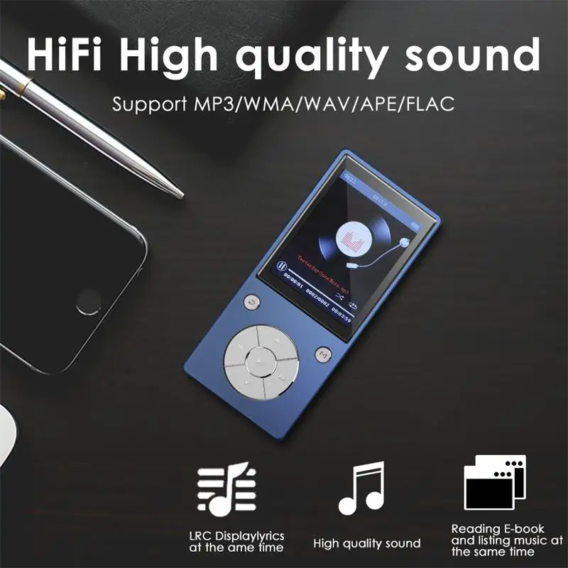 HIFI музыкальный MP3 плеер без потерь с Bluetooth 4,2 встроенный динамик 16G MP3 музыкальный плеер sd-карта до 128G/2,4 HD экран