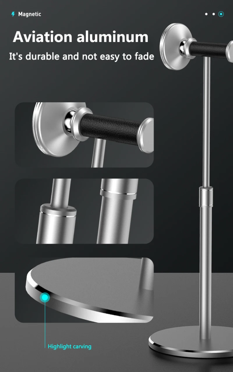 

2 In 1 Retractable Magnetic Headphone Stand Lifting Desktop Rotating Stand Holder For Headphone Tablet Phone Metal Stand