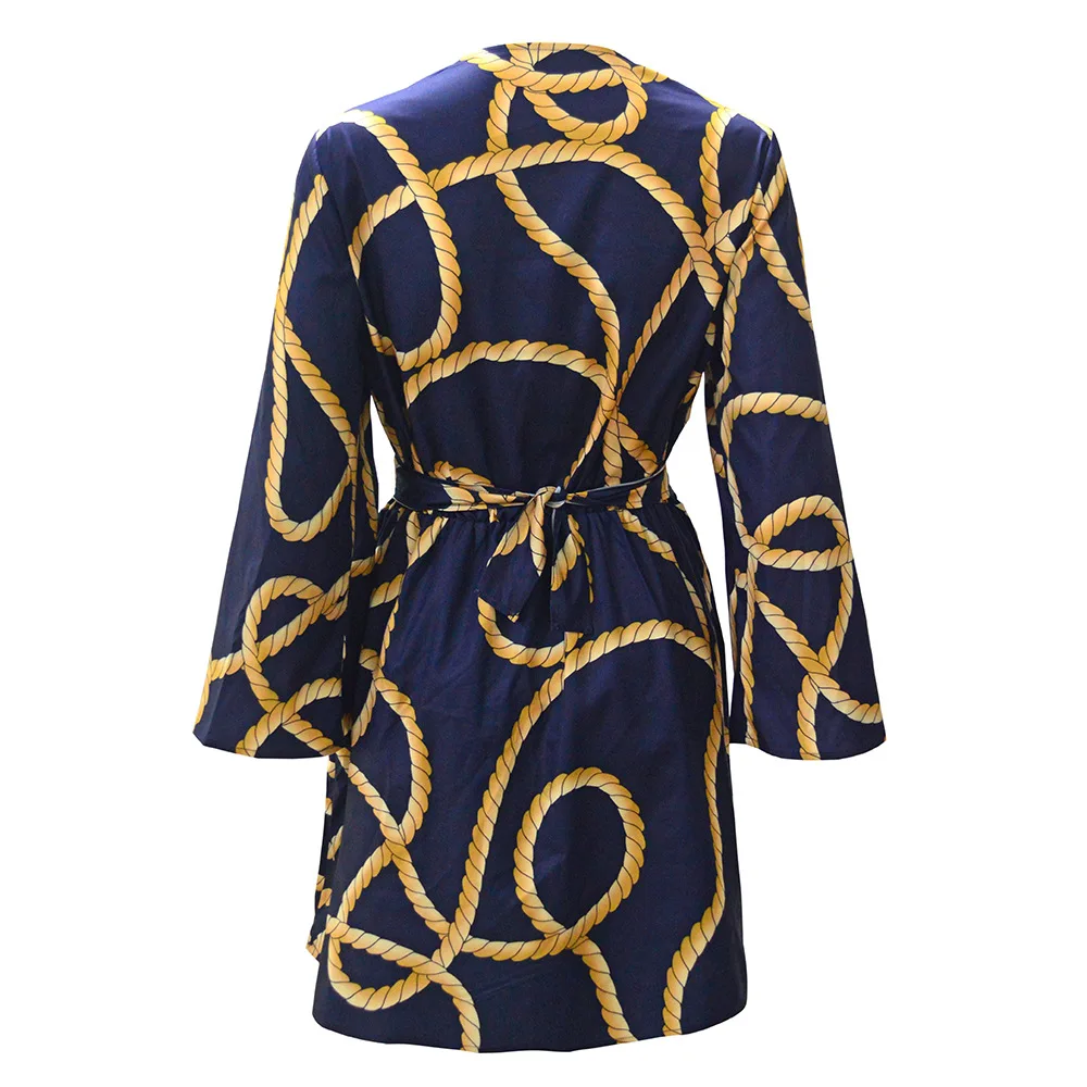 

Women's V-neck Dress 2021 New European American Summer Plus Size Loose Streetwear Sexy Elegant Lace High Fashion Print Beach