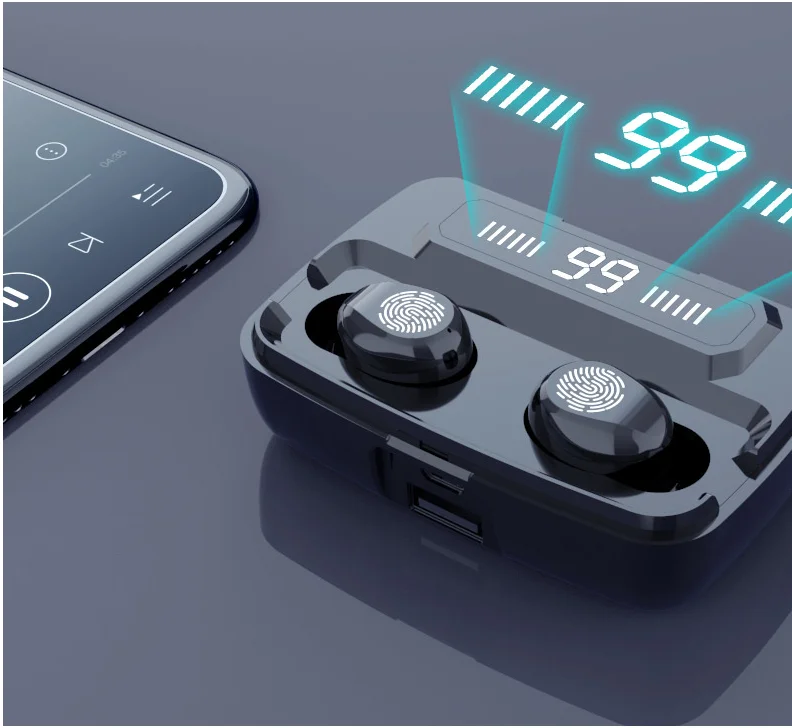 Беспроводные наушники Bluetooth V5.0 HiFi IPX7 водонепроницаемый внешний аккумулятор 3300
