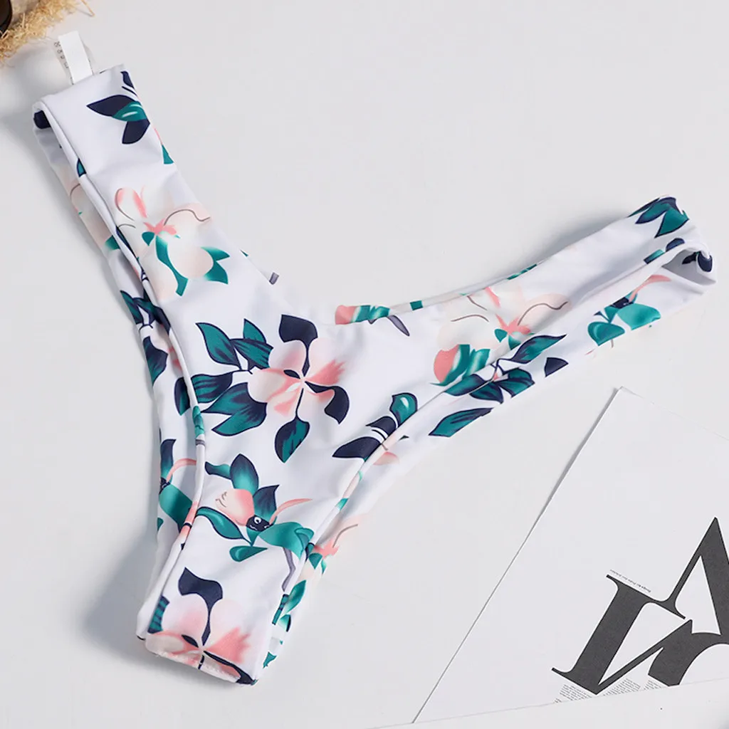 С цветочным принтом со средней талией с глубоким v образным вырезом комплект