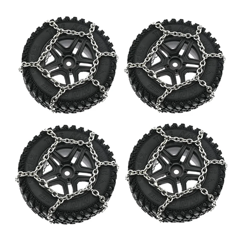 

for MN86S MN86KS MN86 MN86K MN G500 4Pcs Metal Wheel Tires with Snow Chain Tyre Sponge 1/12 RC Car Upgrade Parts