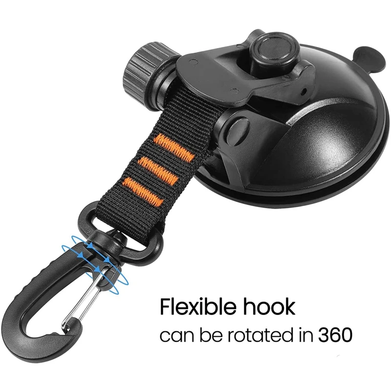 

Heavy-Duty Suction Cup Anchor with Securing Hook Tie Down, Camping Tarp Accessory for Car Side Awning Boat Camping Tarp