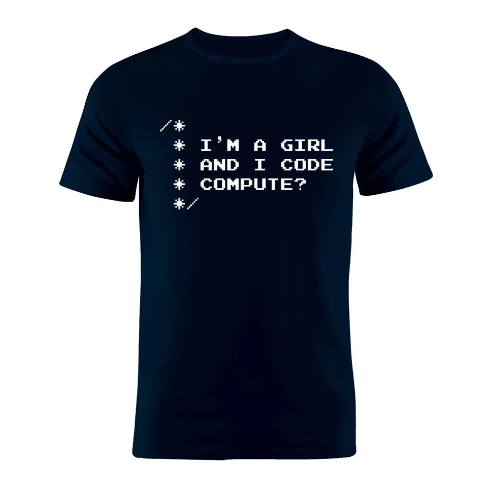 100% хлопок унисекс футболка I Am A Girl and Code программатор кодер испанский Забавный