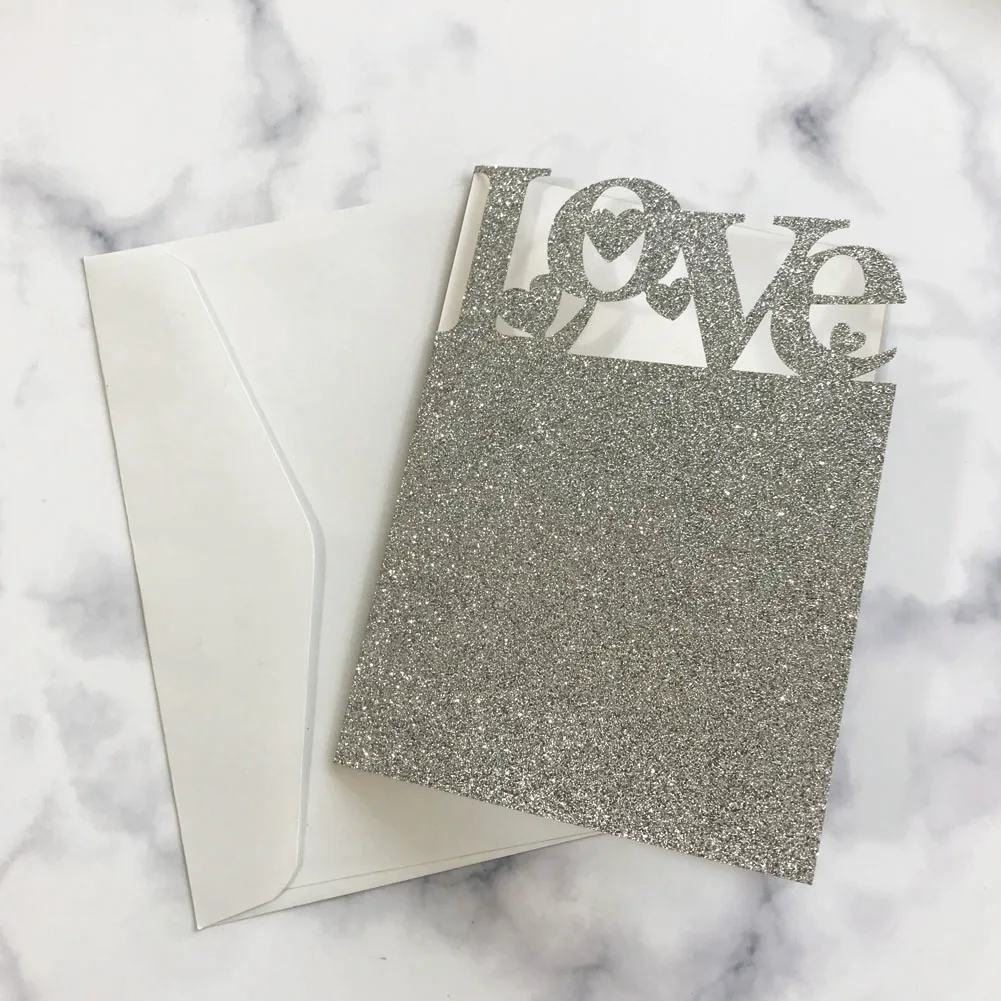 

20pcs/lot Hollow Laser Cut Pearl Paper Wedding Invitations Card Love Theme Wedding Engagement Party Invitation Card