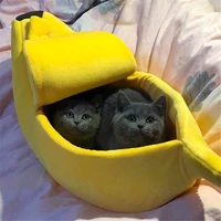 Banana Shape Pet Cat Bed Nesk House Mat Durable Kennel Doggy Puppy Cushion Basket Warm Portable Dog Cat Accessories Size