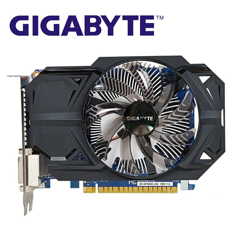 Видеокарта GIGABYTE GTX750 2 Гб D5 GTX 750 2G 128Bit GDDR5 видеокарта для nVIDIA Geforce Hdmi Dvi VGA карты