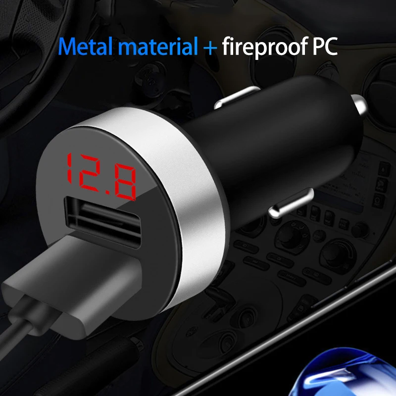 Car Accessories Dual USB Charger Universal Usb Intelligent Digital Display Phone Quick Charge Dropshipping |