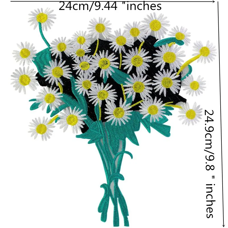 Вышитые большие гортензии тканевые наклейки декоративные джинсовые куртки