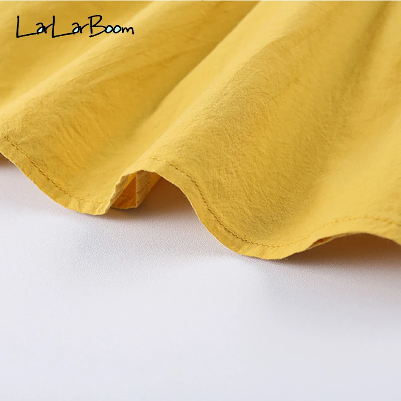 

LarLarBoom Girls Dress 2019 New Summer Kids Casual Style Lace Sleeveless Solid Dress Children's Summer Clothing for 1-6Y Kids