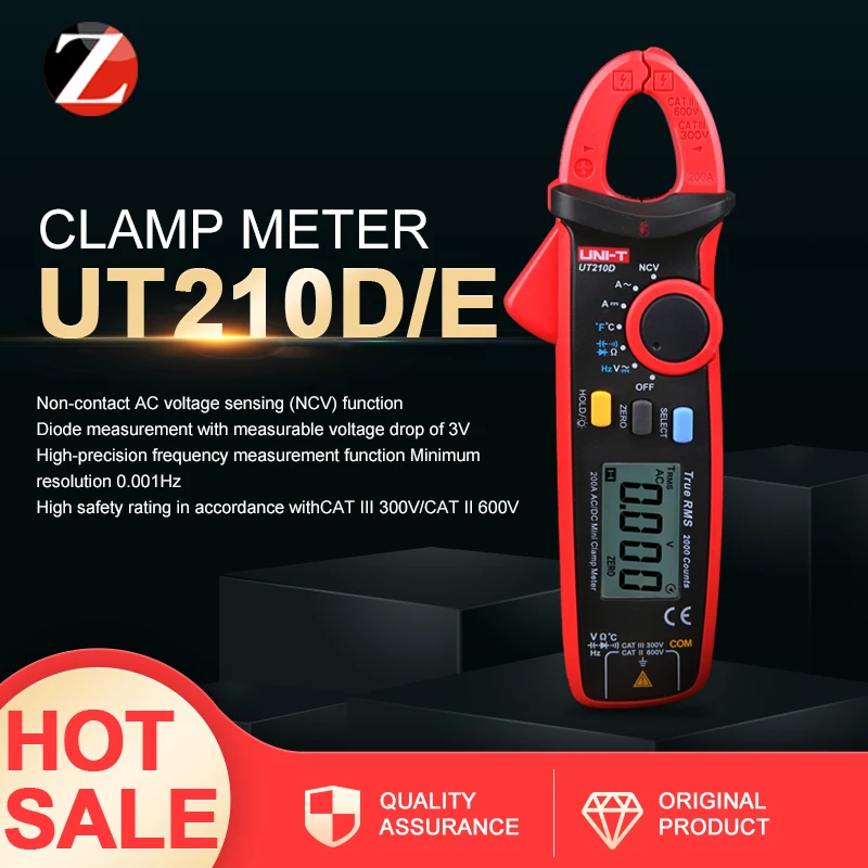 UNI-T True RM Цифровые токовые клещи UT210E измеритель емкости Бесконтактный мультиметр UT210B AC/DC диод Высокоточный измеритель