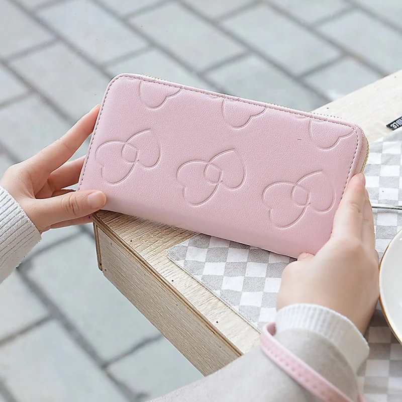 

Women Wallet PU Leather Purse Love Printing Tassels Long Handbag Large Capacity Coin Purse Card Holders Clutch New Style 2021