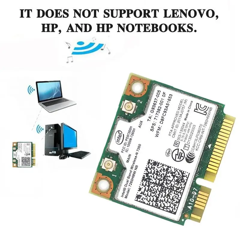 

Intel/Intel 7260HMW 7260NB 300M dual-band 5G built-in wireless card For laptop 7260NBE is MINI network PCI suitable M2H7