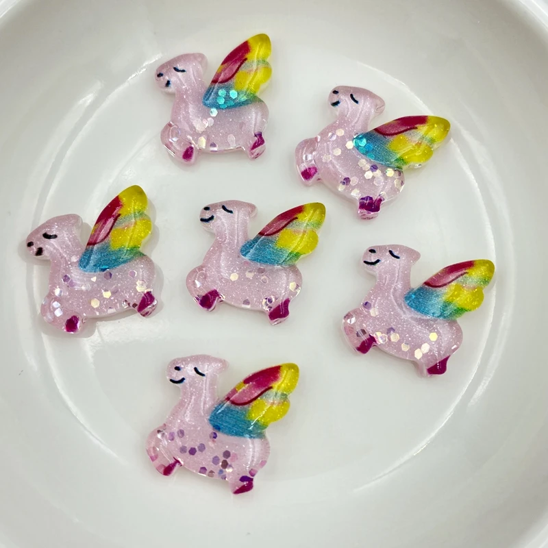 

30Pcs Kawaii Resin Shiny Animal/Diamond Flat Back Cabochon For Bows Accessories DIY Scrapbooking Crafts C75