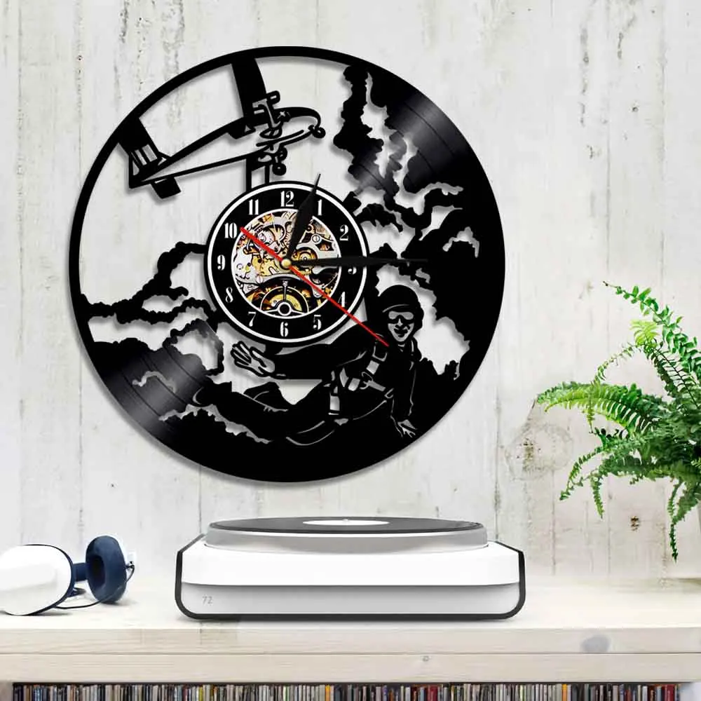 Декоративные настенные часы с парашютом виниловые 3d-часы для прыжков небом