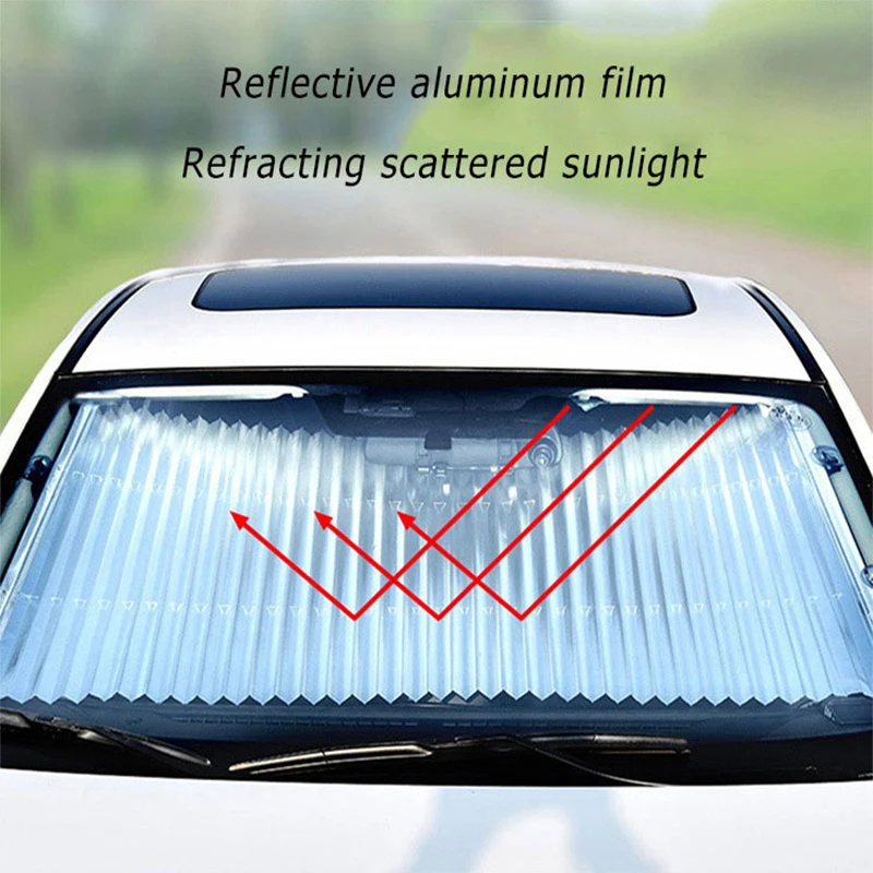 

46mm/65mm/70mm Universal Car Windshield Sunshade Retractable For Front and Back Window with Suction Cup Can be cut Auto Windscre