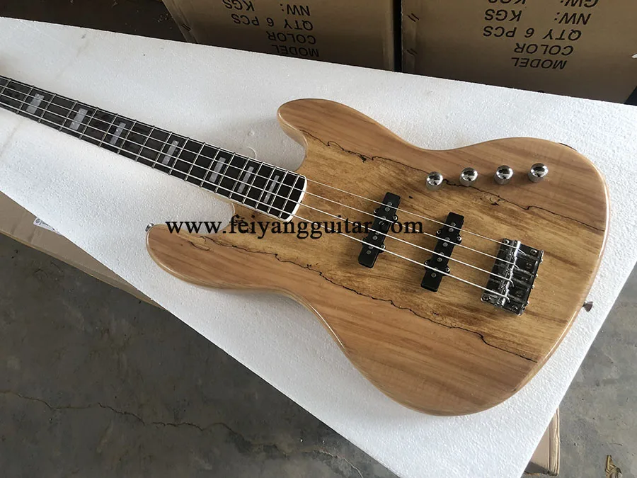 

2020 пользовательские 4-струнная электрогитара, JB для электрической бас-гитары, map узор, ясень белый воск ксилофон тела в связи с задержками