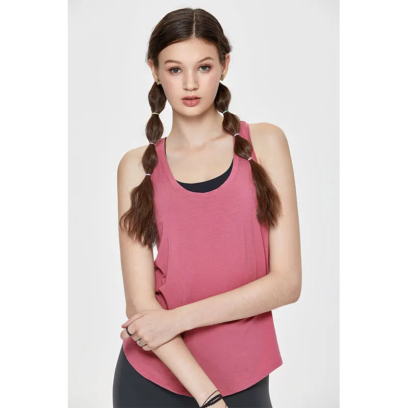 Misty Merlot08 La Isla женские легкие спортивные топы Pima из хлопка-мягкие спортивные майки для йоги - Цвет: Misty Merlot08