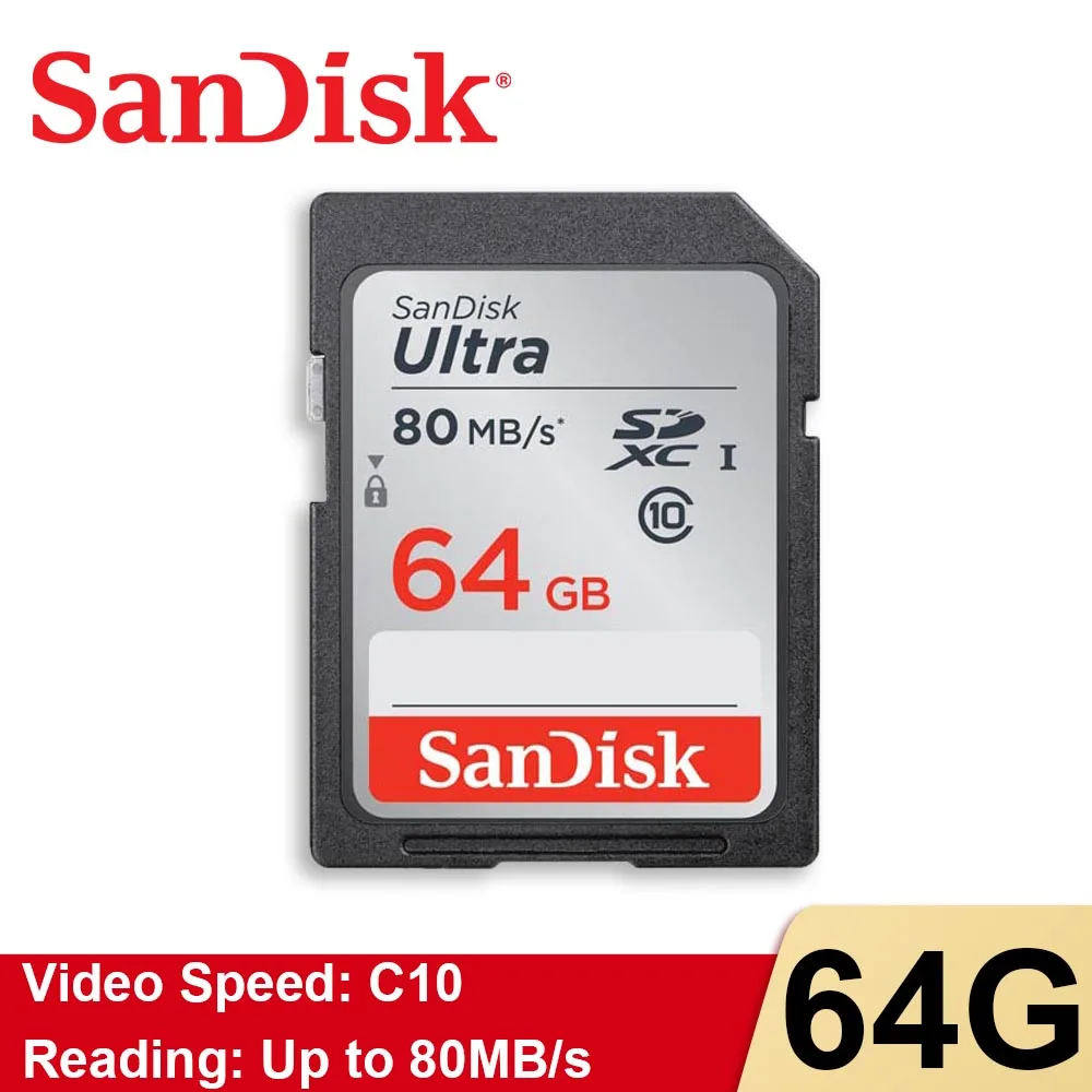 

SanDisk SD-карта, класс 10, 128 ГБ, 64 ГБ, 32 ГБ, 16 ГБ