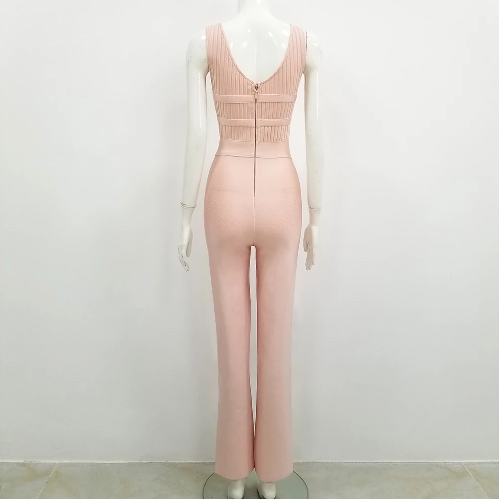 Женский Облегающий комбинезон без рукавов с V-образным вырезом | Женская одежда