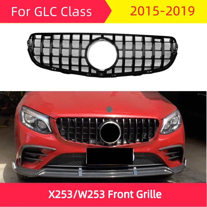 GLC класс GT Передняя решетка для mercedes W253 X253- GLC200 GLC300 GLC250 GLC350 ABS спортивный передний гриль