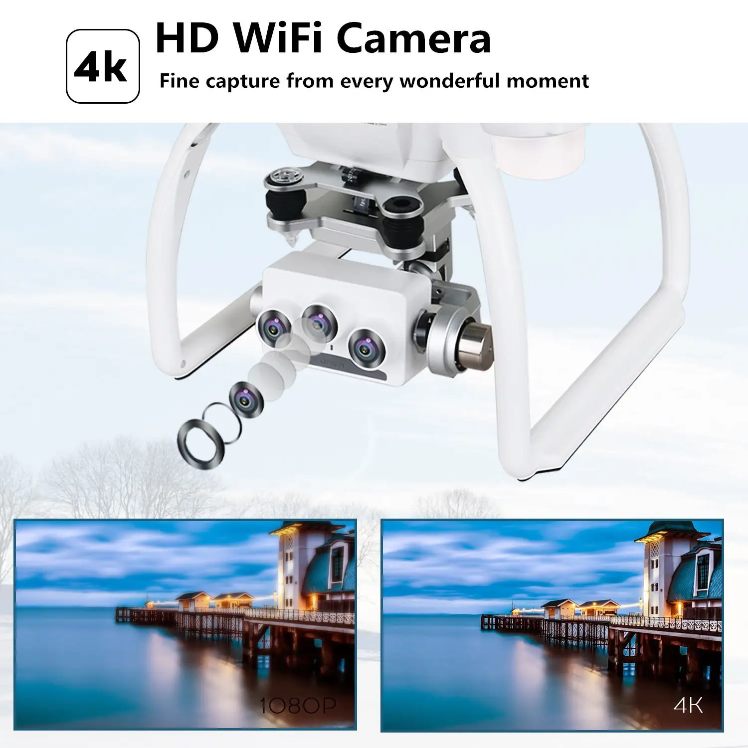 UPair 2 ультразвуковая камера 5,8G 1 км FPV 3D+ 4K+ 16 МП с карданом gps оптическое позиционирование RC Квадрокоптер Дрон RTF