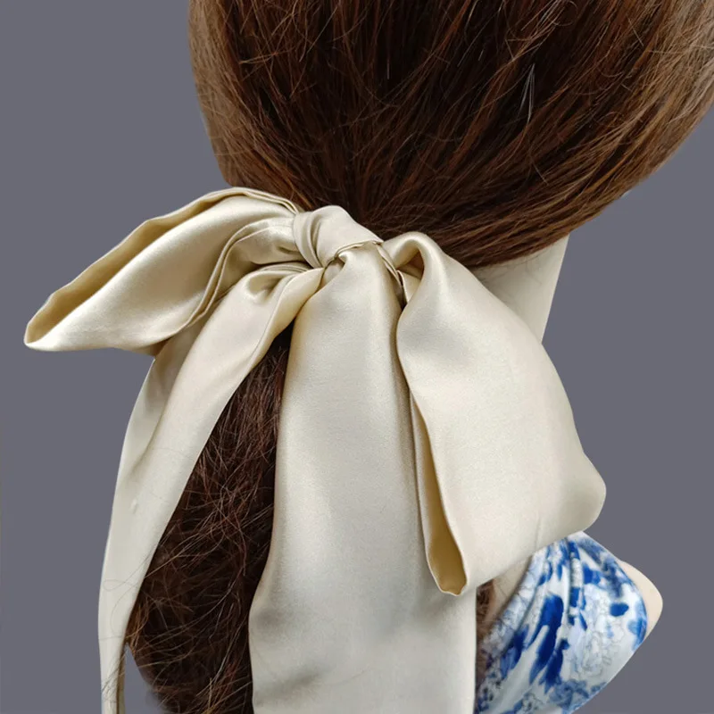 100% шелковый шарф резинки для волос аксессуары с галстуком бабочкой женщин модные