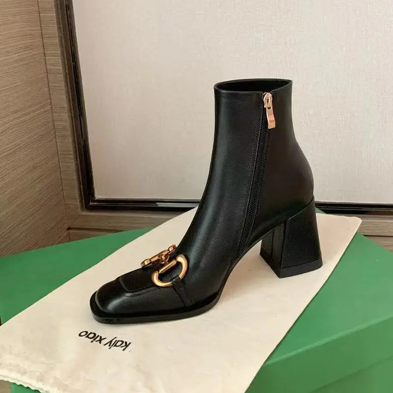 

Black punk ankle platform motorcycle martin boots women shoes lace up chunky heel belt buckle pocket designer female shoes