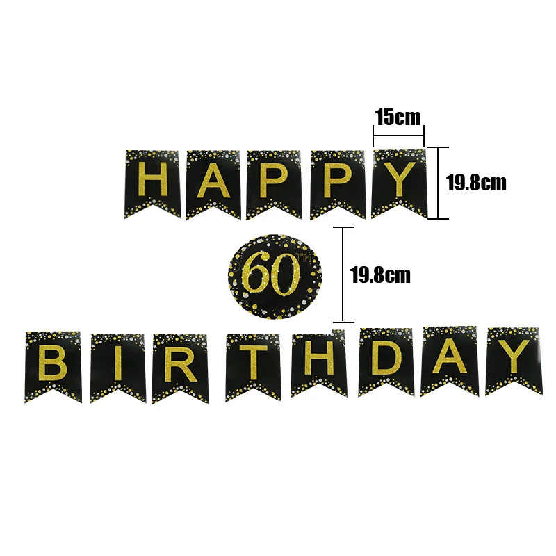 LINVIERLOVE черного и золотого цвета 21st 30th 40th 50th 60th баннера для дня рождения свадьбы
