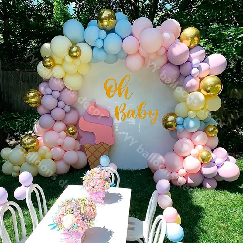 

122 шт. DIY Global Macaron воздушные шары-гирлянды украшение на 1-й день рождения, детская гирлянда на свадьбу и день рождения, латексный Baloon Baby Shower