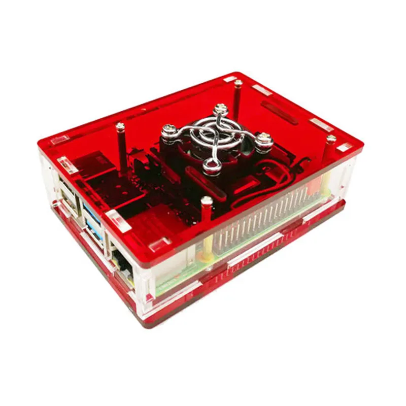 Новый Raspberry Pi 4 Модель B акриловый чехол для корпуса с охлаждающим вентилятором