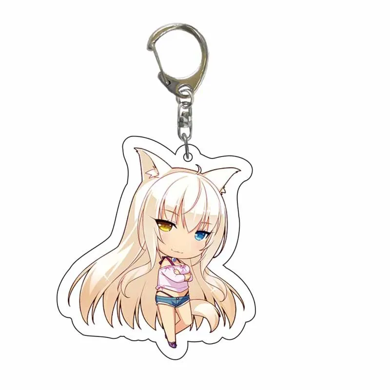Animation Game Nekopara Keychain Super Cute Anime Girls Cat Chocolat Vanilla Twin Sisters Acrylic Figures Pendant Key Ring Gift | Украшения