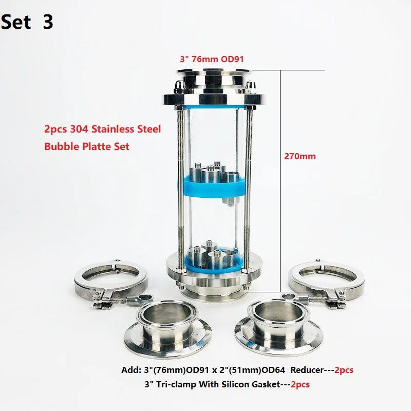 2-х этажный 3-дюймовый дистилляционный объектив с 2 шт. наборов пузырьков из