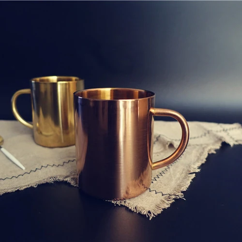 Старинная латунная кружка из нержавеющей стали чашка для молока и чая с медным