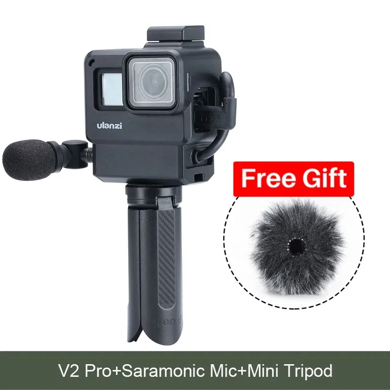 BOYA Saramonic SR-XM1 Мини конденсаторный микрофон с Gopro Cage Штатив для интервью Gopro Hero 7 6 5 Vlog аксессуары для спортивной камеры - Цвет: kit 1