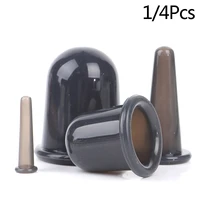 1pc black silicone vacuum cupping cup face manual suction cups body massage