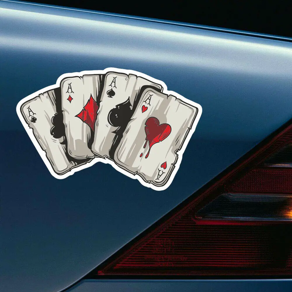 

12x8CM High Definition Car Sticker Side PET Decals Poker Graphics Stickers Decorative Easy Installation