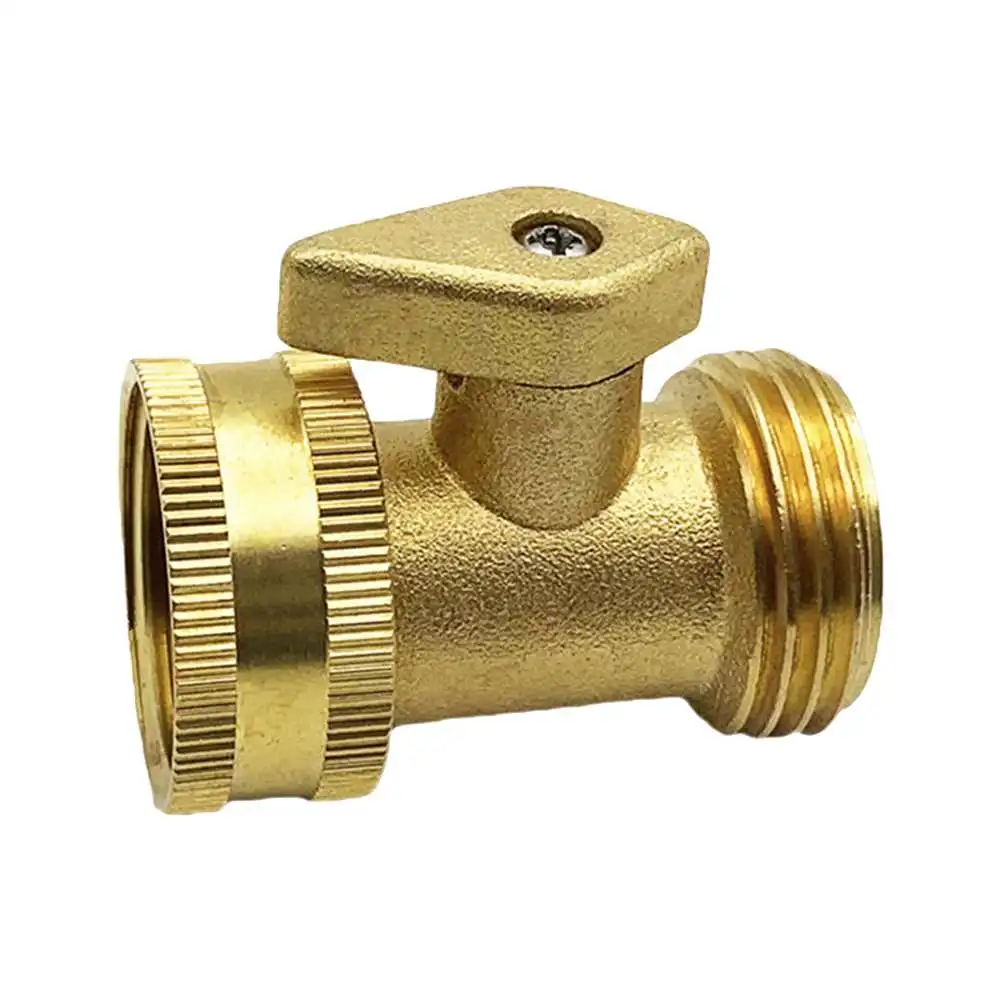 

1pc Durable Heavy Duty Brass Garden Hose Valve Connector Adapter Outdoor Lawn