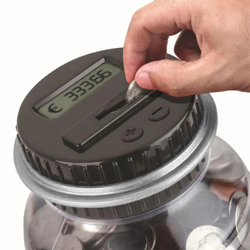 1.8L евро Копилка счетчик монет электронные цифровые ЖК дисплей подсчет для