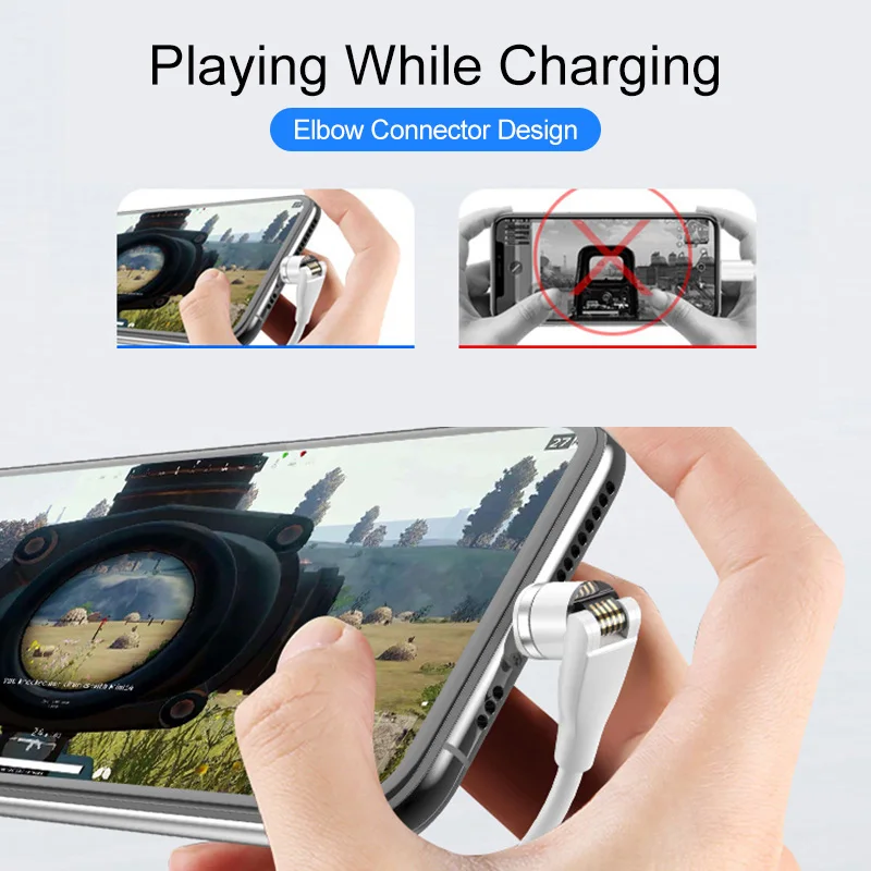 

540 Rotate 3A Magnetic Cable Micro USB Type C Cable Magnet Charger For iPhone Samsung Xiaomi Phone Charging Data Cord 1M