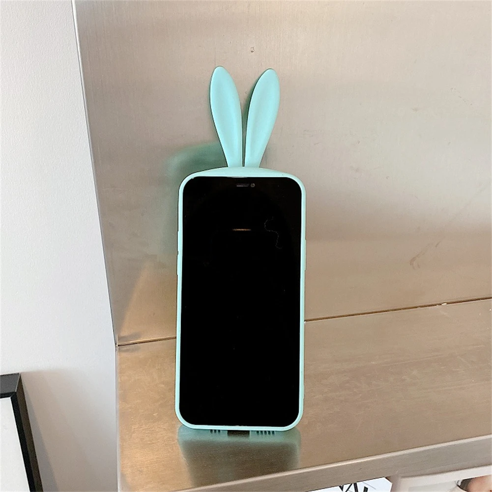Simple Protective Sleeve for IPhone 13 Pro Promax Creative Cute Bunny Ear Mobile Phone Case with Holder | Мобильные телефоны и