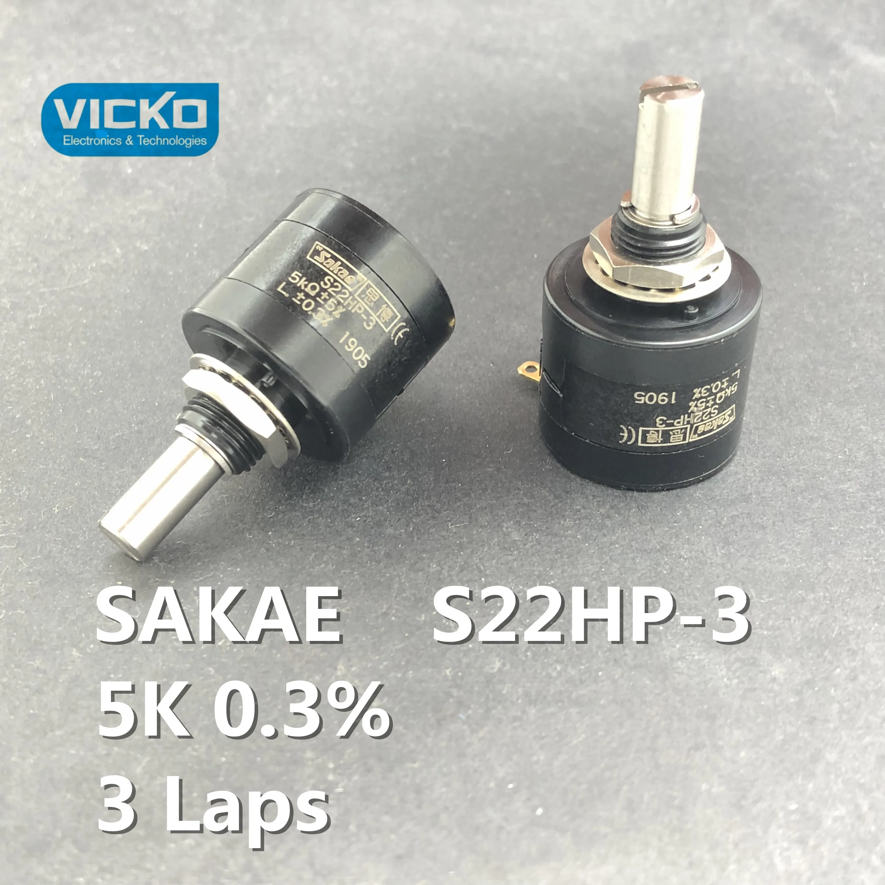Японский потенциометр SAKAE 3 круга 22HP-3 5K 0.3% дюйма многооборотный переключатель