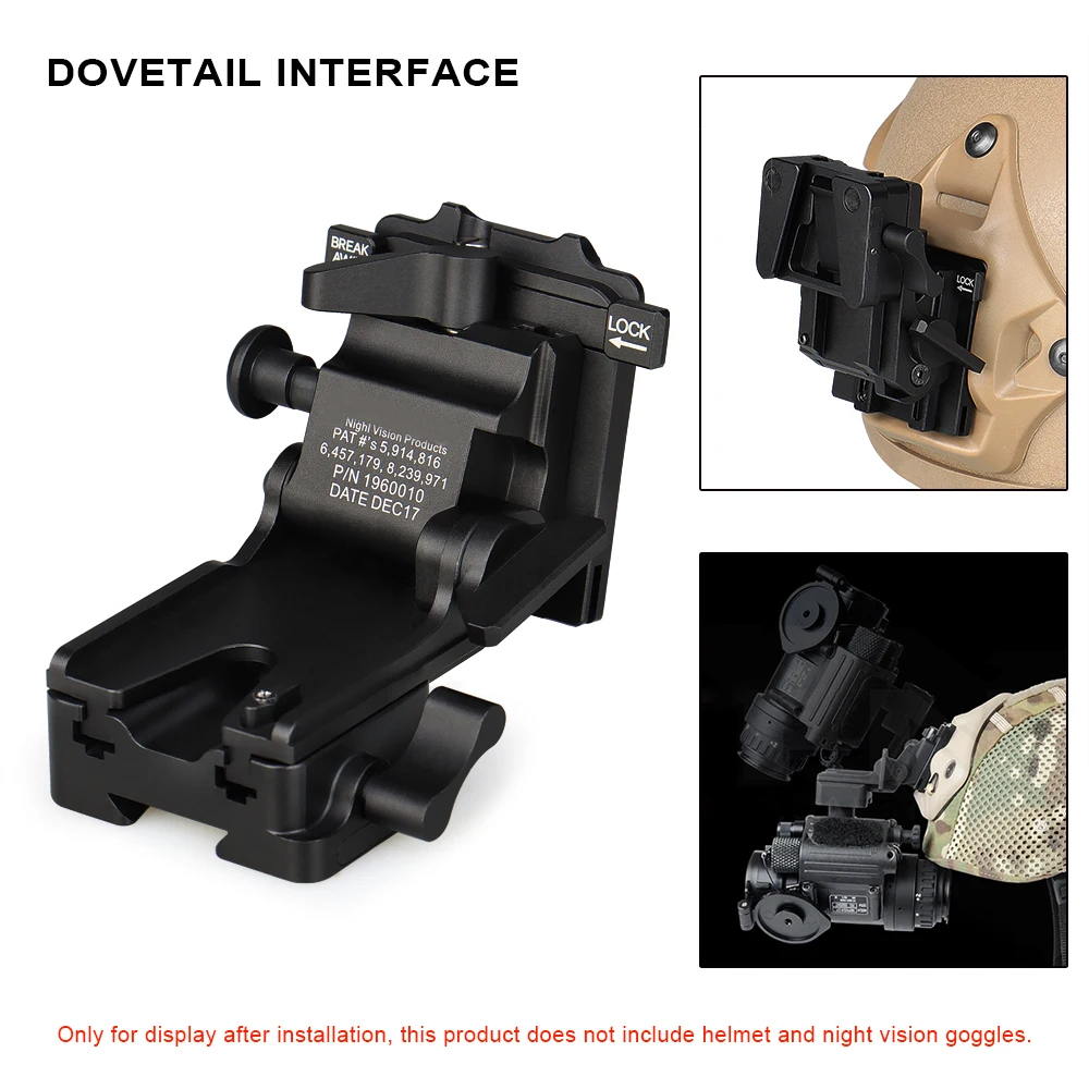 Aluminum Alloy Night Vision Goggles  Mount NVG Arms Mount for PVS-7 PVS-14 PVS-15 PVS-18 Helmet