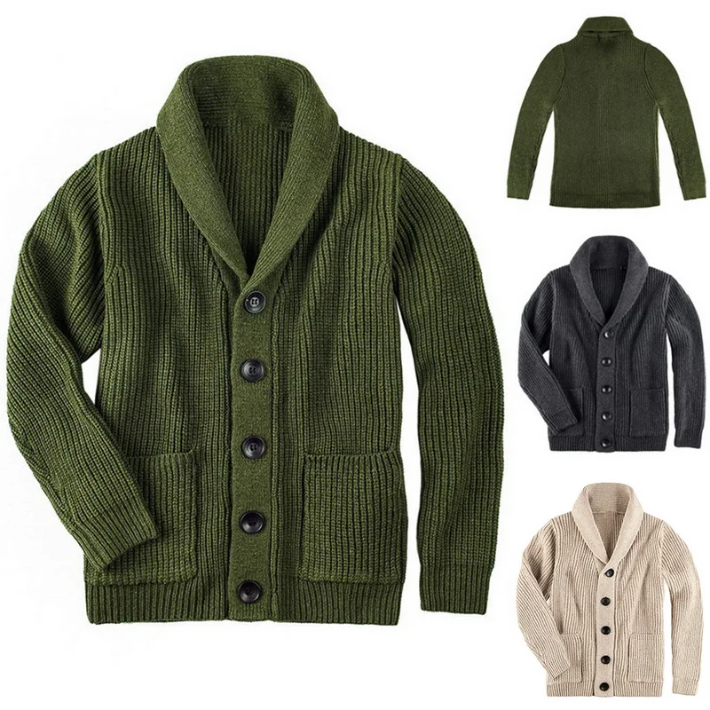 

Свитер Мужской трикотажный, с V-образным вырезом, на пуговицах