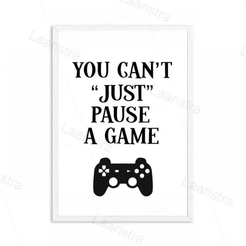 

Black White Modular Poster Game Player Quotes Canvas Painting Wall Art Picture Gamer Bar Hanging Mural Boy Room Decor Home Decor